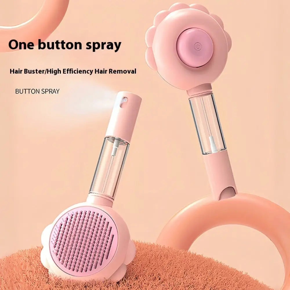 2 In 1 Self Cleaning Dog Brush Comb With Spray Pets Grooming Hair Remover Combs Brush Floating Hair Pet Grooming Brush