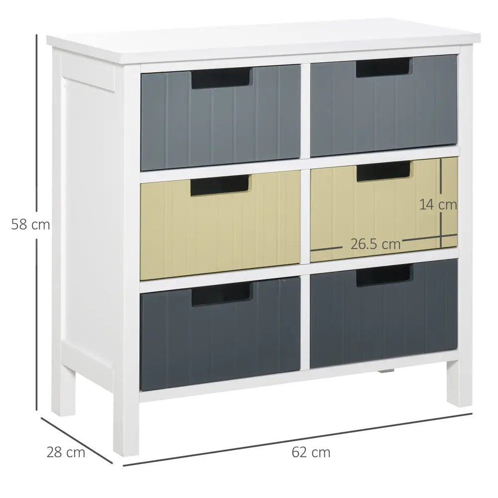 6 Drawer Storage Tower Dresser Chest With Wood Top Organiser Unit For Closets Bedroom Nursery Room Hallway - Multi