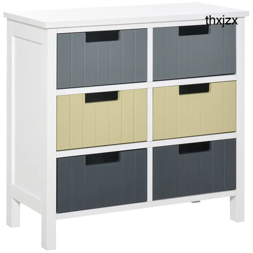 6 Drawer Storage Tower Dresser Chest With Wood Top Organiser Unit For Closets Bedroom Nursery Room Hallway - Multi