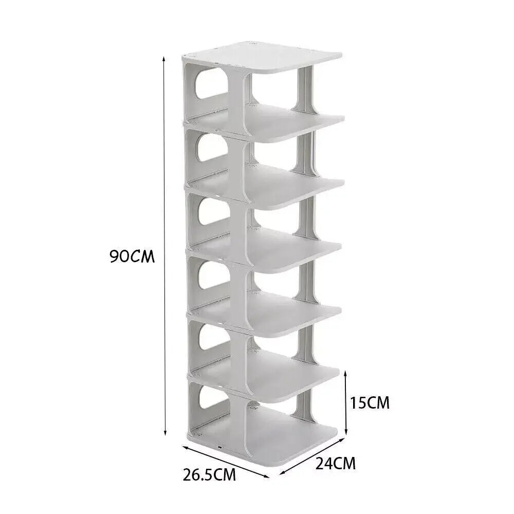 7 Tier Home Organiser Footwear Stand Shoe Rack Tall Storage Shelf Unit Cabinet - 1pcs - Under-Sink Organiser