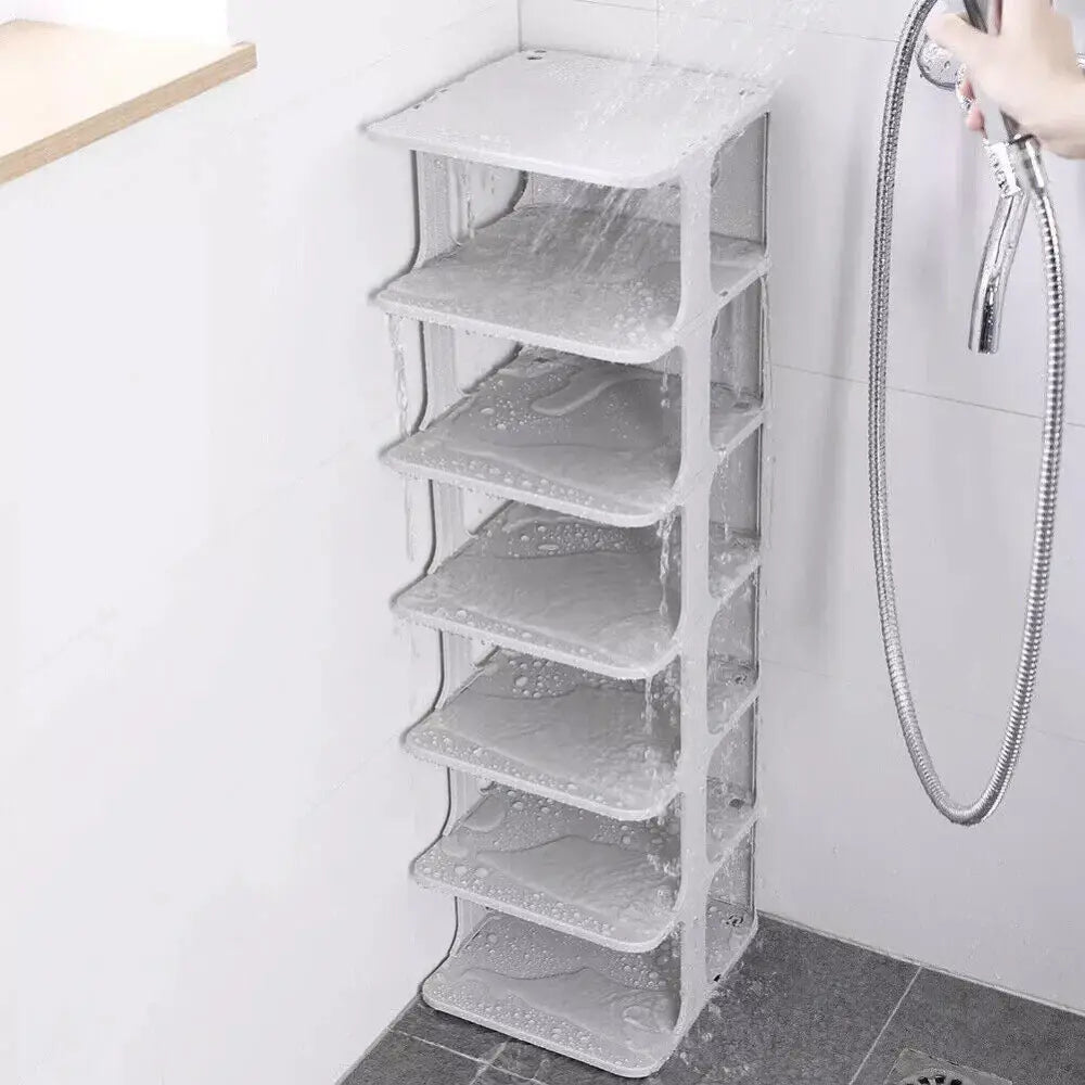 7 Tier Home Organiser Footwear Stand Shoe Rack Tall Storage Shelf Unit Cabinet - 1pcs - Under-Sink Organiser