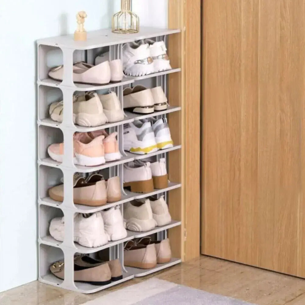 7 Tier Home Organiser Footwear Stand Shoe Rack Tall Storage Shelf Unit Cabinet - 1pcs - Under-Sink Organiser