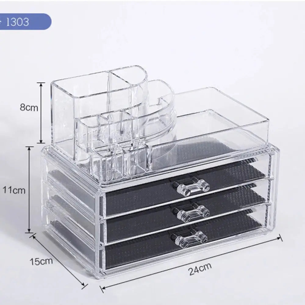 Acrylic Drawer Type Desktop Cosmetic Organizer Anti-dust - Style1303 - Drawer Organiser Set