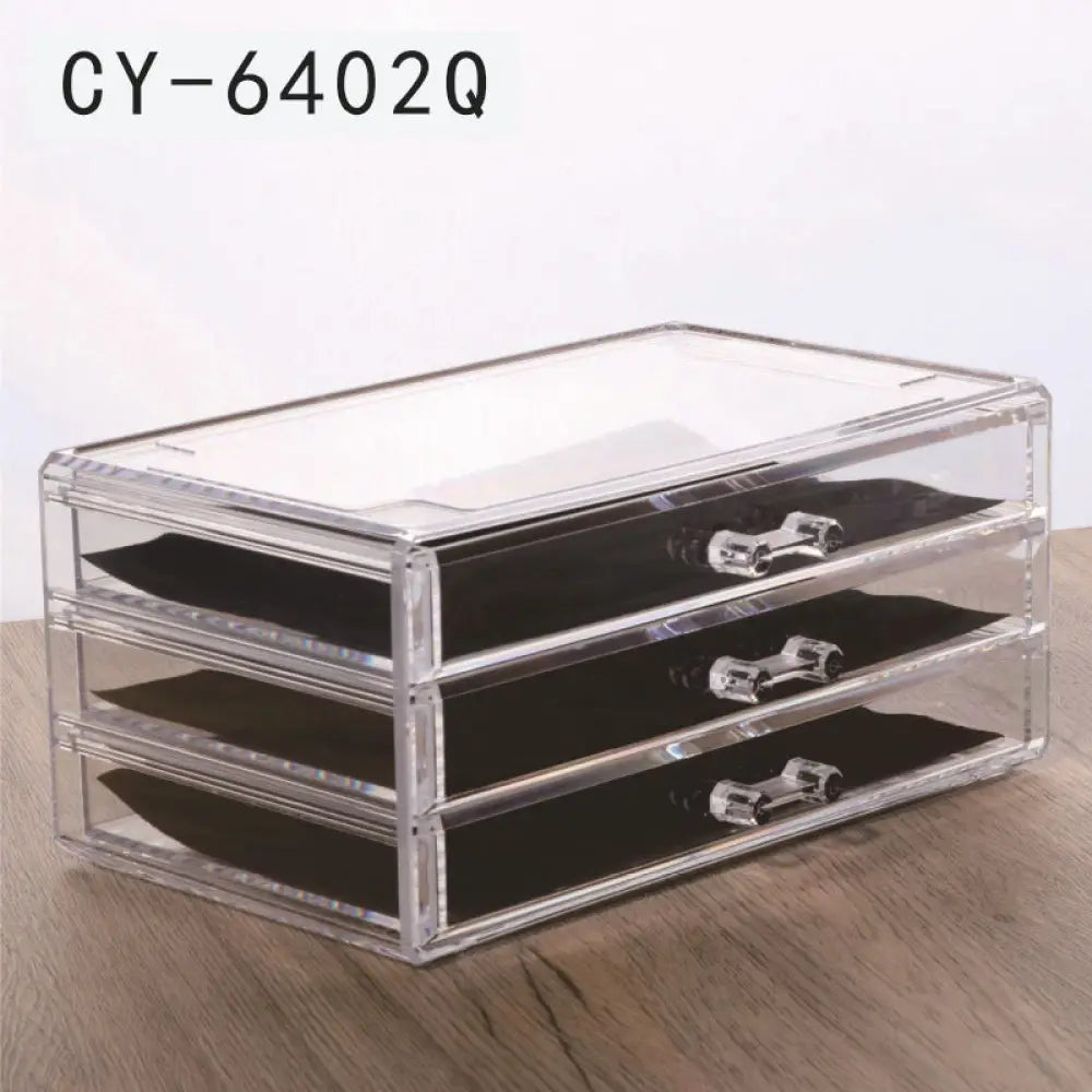 Acrylic Drawer Type Desktop Cosmetic Organizer Anti-dust - Style6402Q - Drawer Organiser Set