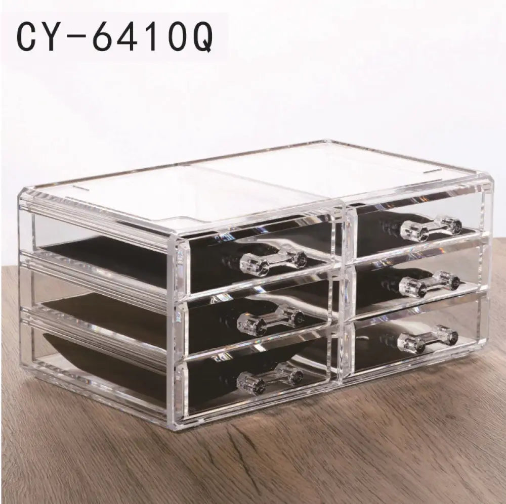 Acrylic Drawer Type Desktop Cosmetic Organizer Anti-dust - Style6404Q - Drawer Organiser Set