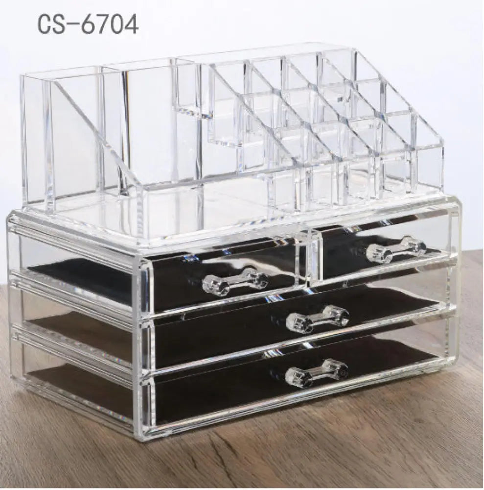 Acrylic Drawer Type Desktop Cosmetic Organizer Anti-dust - Style6704 - Drawer Organiser Set