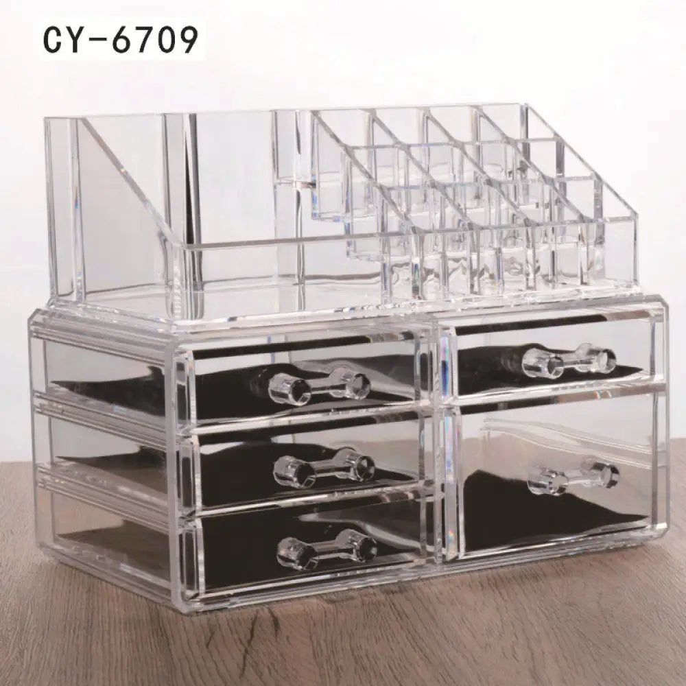 Acrylic Drawer Type Desktop Cosmetic Organizer Anti-dust - Style6709 - Drawer Organiser Set