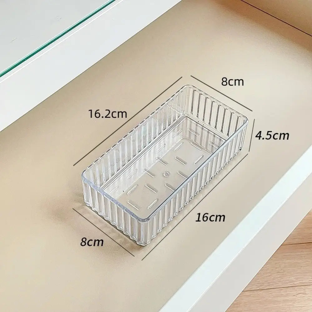 Acrylic Makeup Brush Organizer With Built-in Drawer Dividers - Medium - Drawer Organiser Set