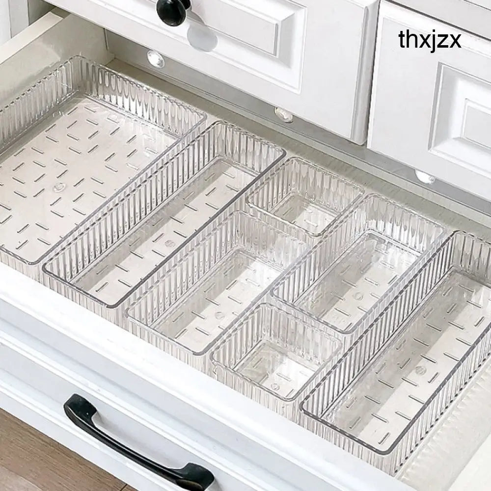 Acrylic Makeup Brush Organizer With Built-in Drawer Dividers - Drawer Organiser Set