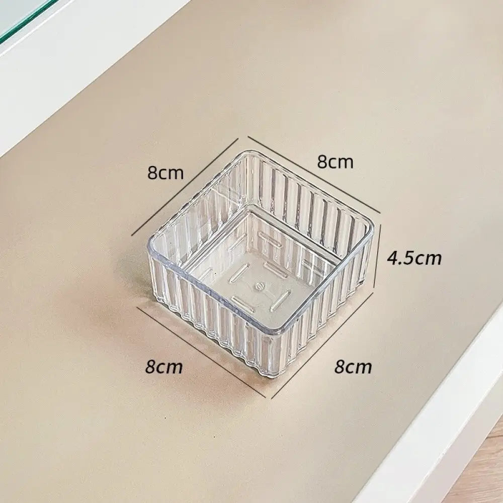 Acrylic Makeup Brush Organizer With Built-in Drawer Dividers - Small Size - Drawer Organiser Set