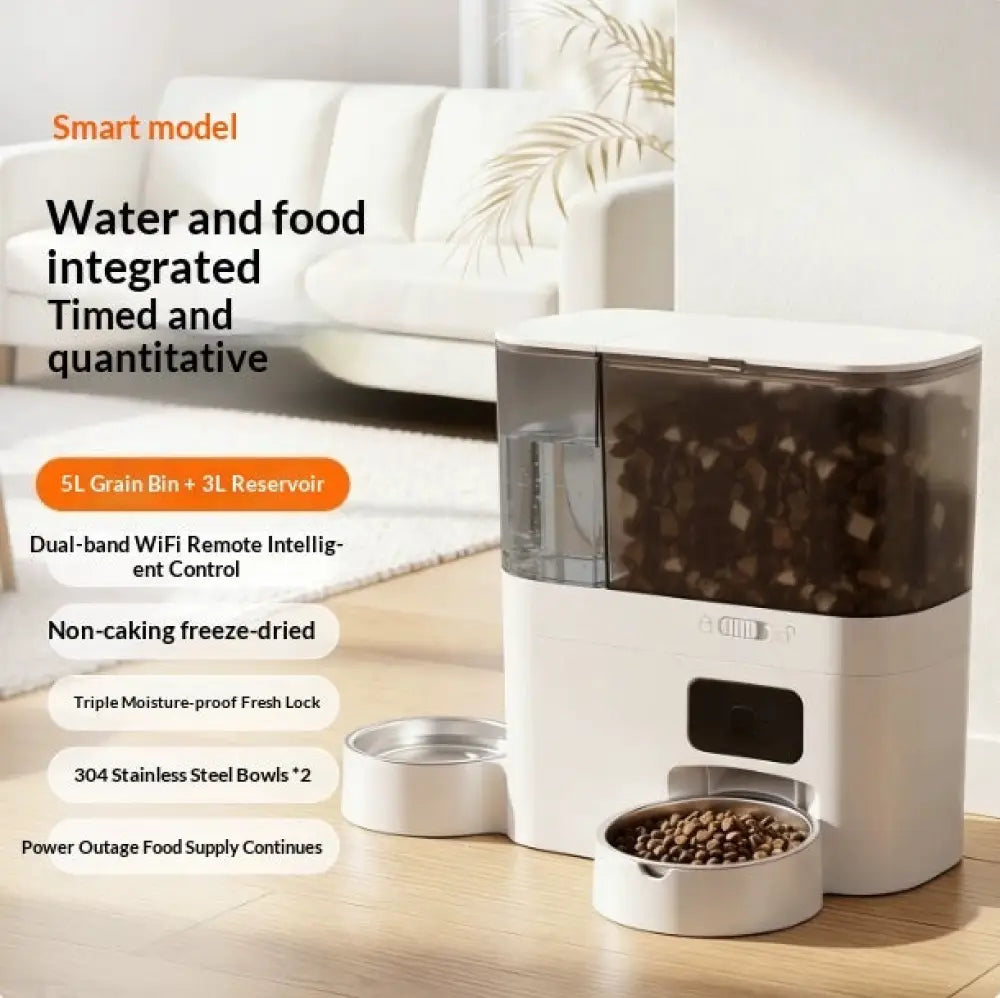 Cat Smart Water Fountain And Automatic Feeder - Smart Ver 5L Food 3L Water - Cat Water Fountain