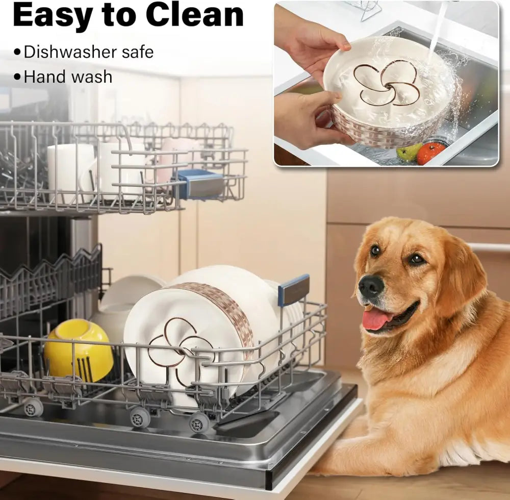 Ceramic Slow Feeder Dog Bowl Slow Feeder Dog Bowl For Medium Large Anti-Choking Slow Eating Dog Bowl Non Slip Dog Bowl