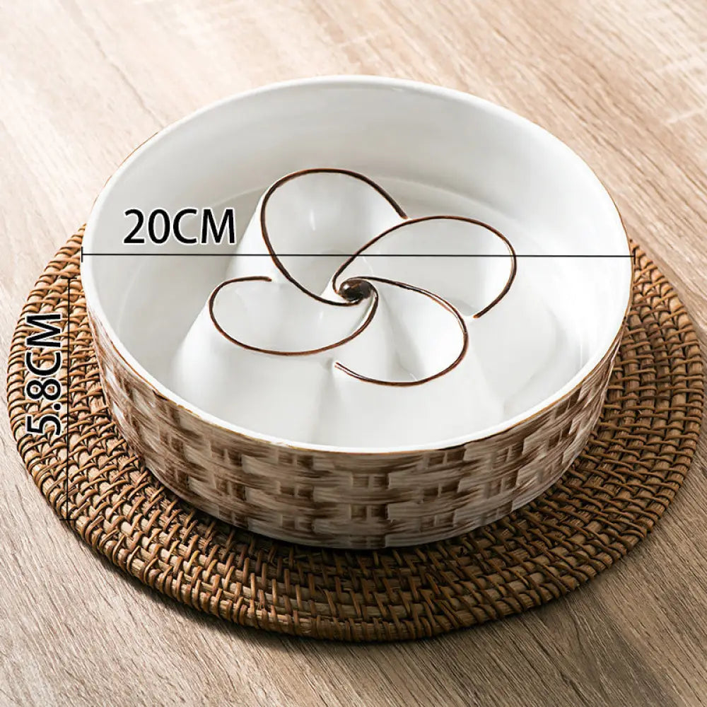 Ceramic Slow Feeder Dog Bowl Slow Feeder Dog Bowl For Medium Large Anti-Choking Slow Eating Dog Bowl Non Slip Dog Bowl
