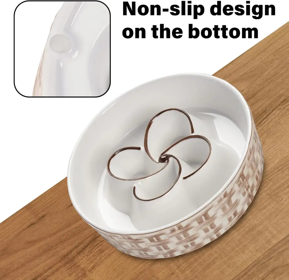 Ceramic Slow Feeder Dog Bowl Slow Feeder Dog Bowl For Medium Large Anti-Choking Slow Eating Dog Bowl Non Slip Dog Bowl