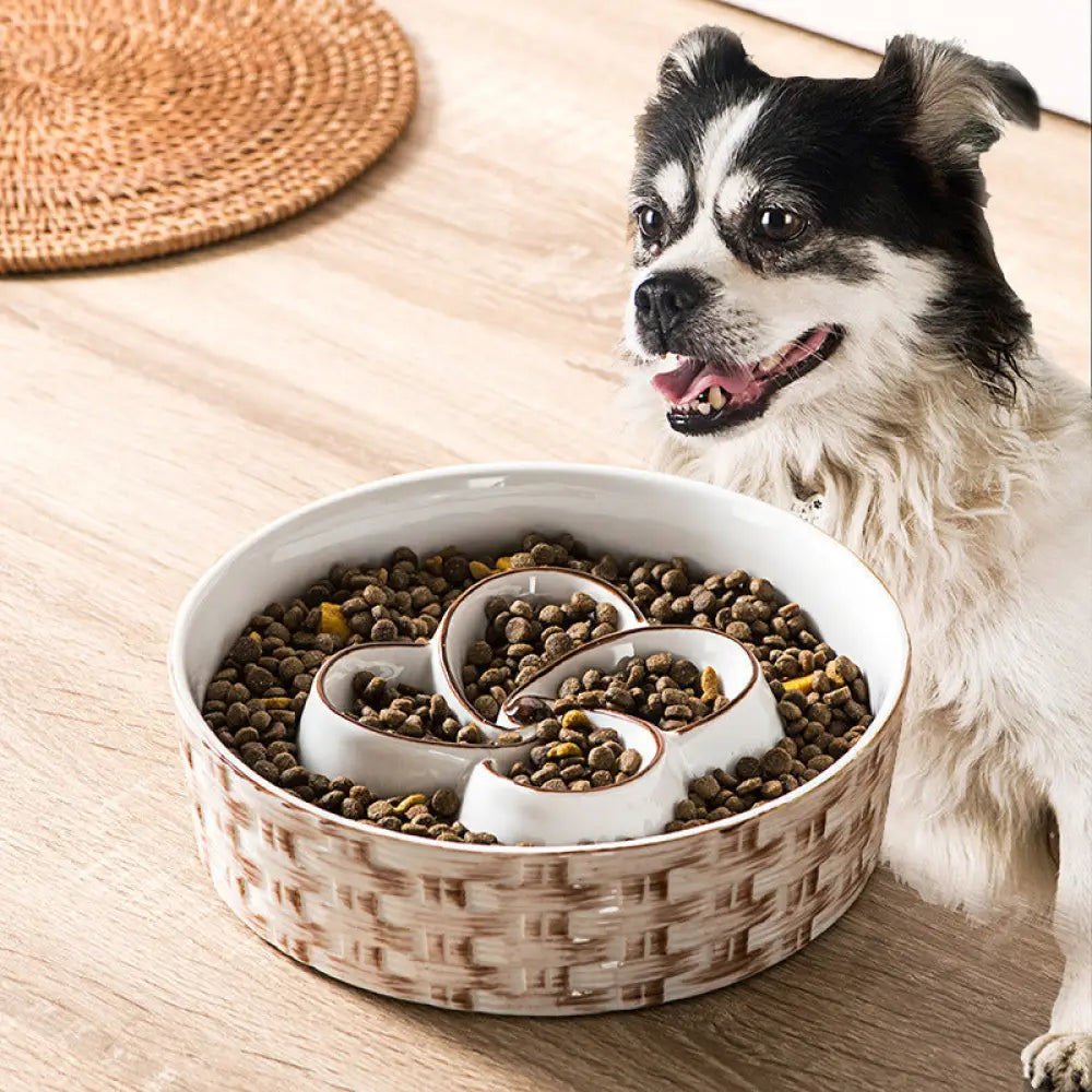 Ceramic Slow Feeder Dog Bowl Slow Feeder Dog Bowl For Medium Large Anti-Choking Slow Eating Dog Bowl Non Slip Dog Bowl