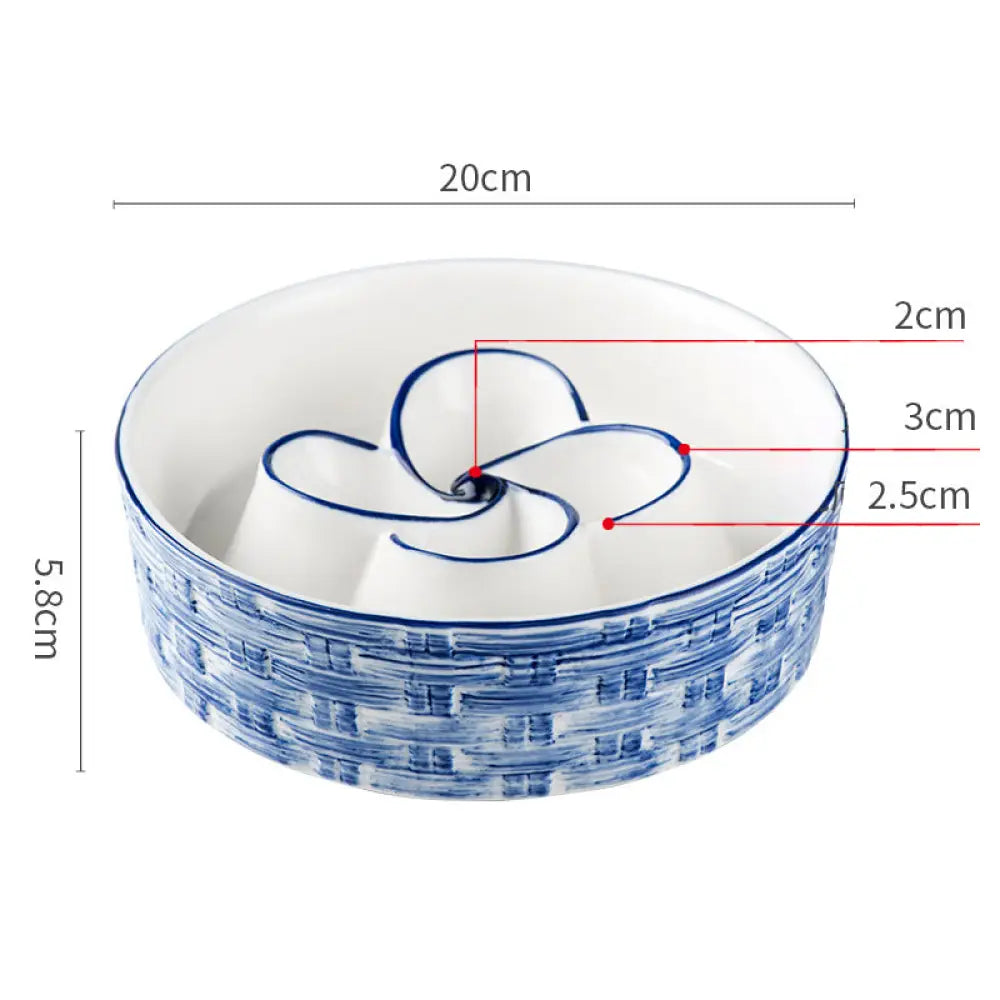 Ceramic Slow Feeder Dog Bowl Slow Feeder Dog Bowl For Medium Large Anti-Choking Slow Eating Dog Bowl Non Slip Dog Bowl