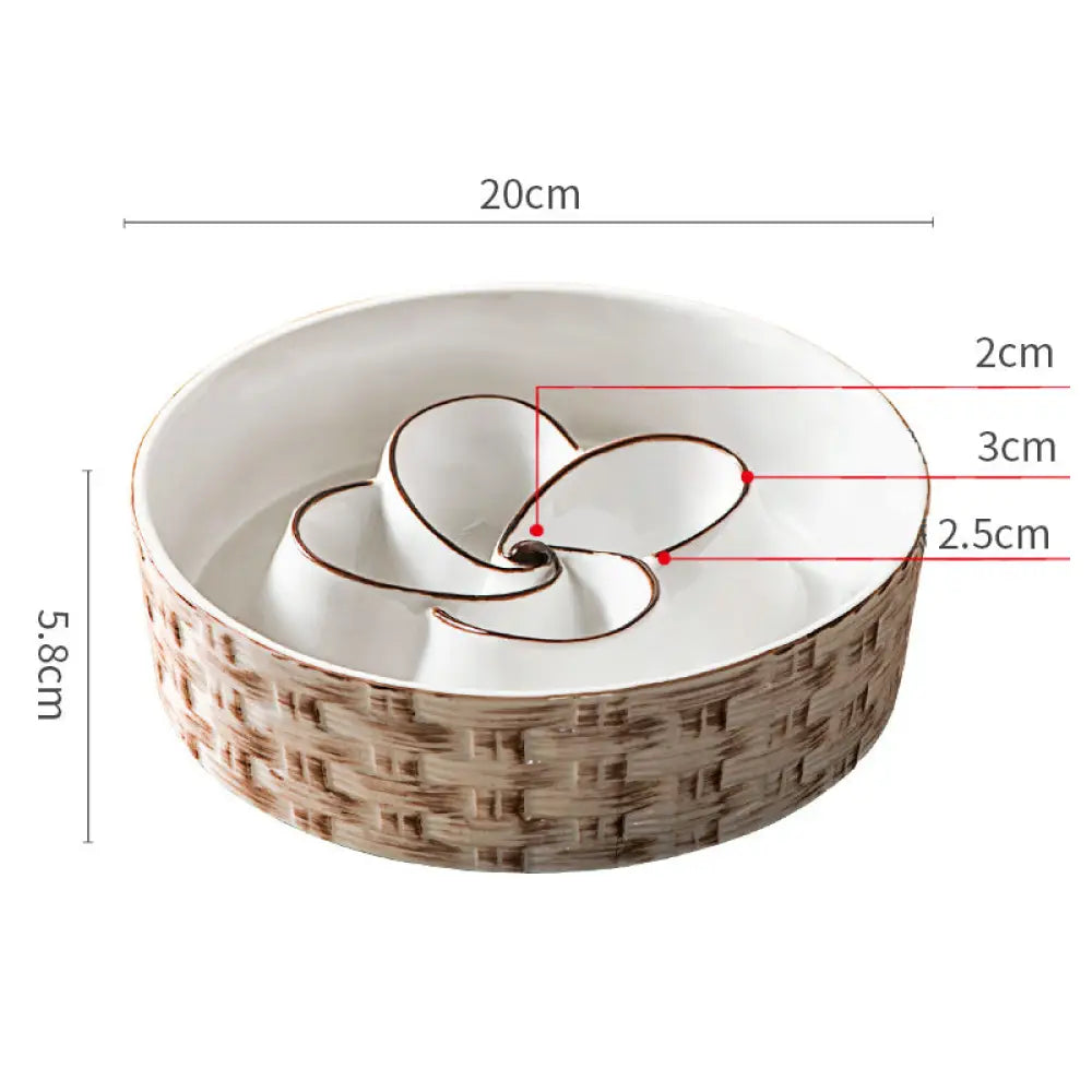 Ceramic Slow Feeder Dog Bowl Slow Feeder Dog Bowl For Medium Large Anti-Choking Slow Eating Dog Bowl Non Slip Dog Bowl