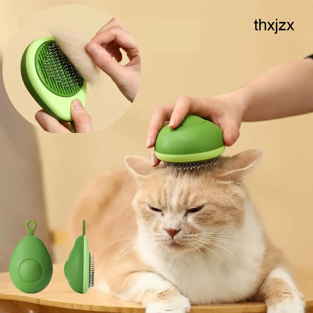 Creative Cat Grooming Comb Portable Massage Brush One-Button Remove Floating Hair Scraper Cats Dogs Pet Self Cleaning