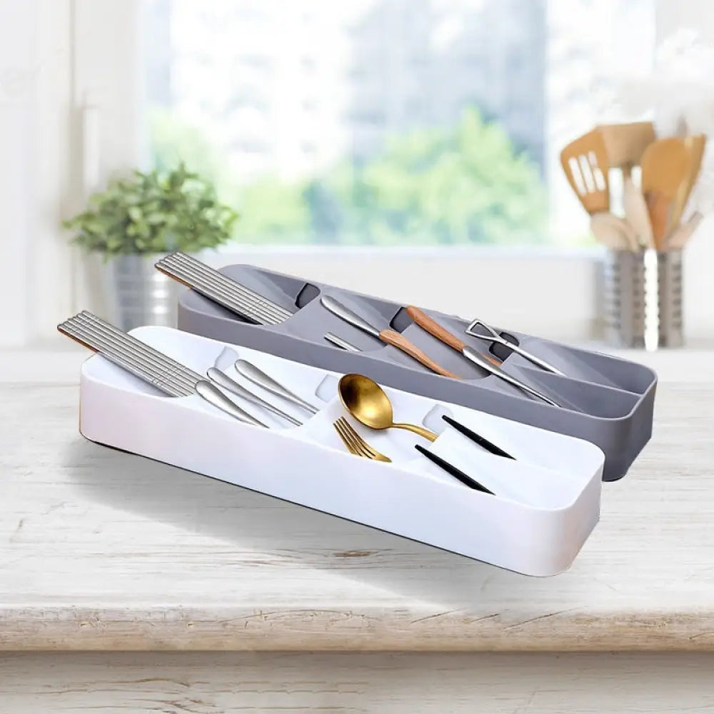 Cutlery Organizer For Kitchen Drawer Divided Storage Box For Forks - Drawer Organiser Set