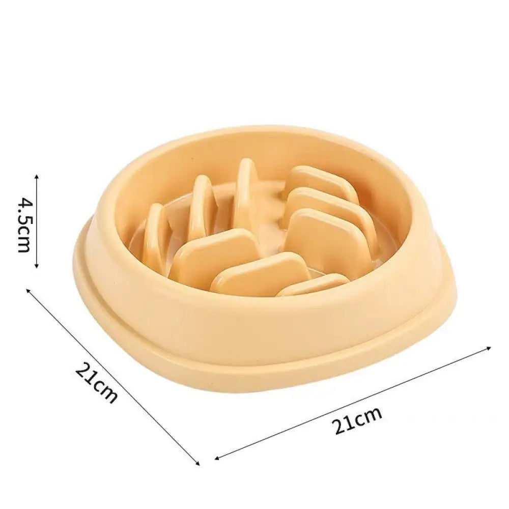 Dog Bowl Cat Slow Feeder Bowl Anti-choking Slow Feeder For Dogs Large Capacity Food Dish - Bulk / Yellow - Slow Feeder