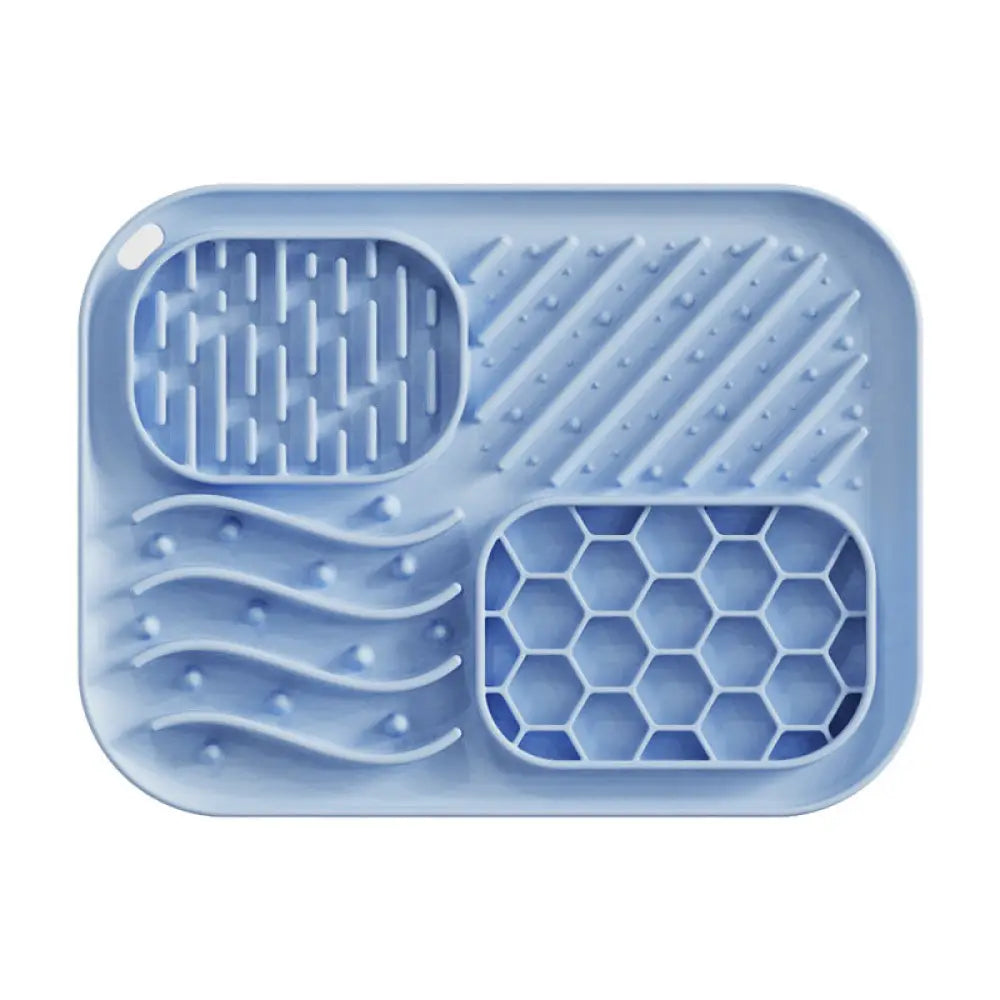 Dog Slow Feeder Bowl With Suction Cup To Prevent Choking And Encourage Slow Eating Mat - Blue - Slow Feeder Bowl
