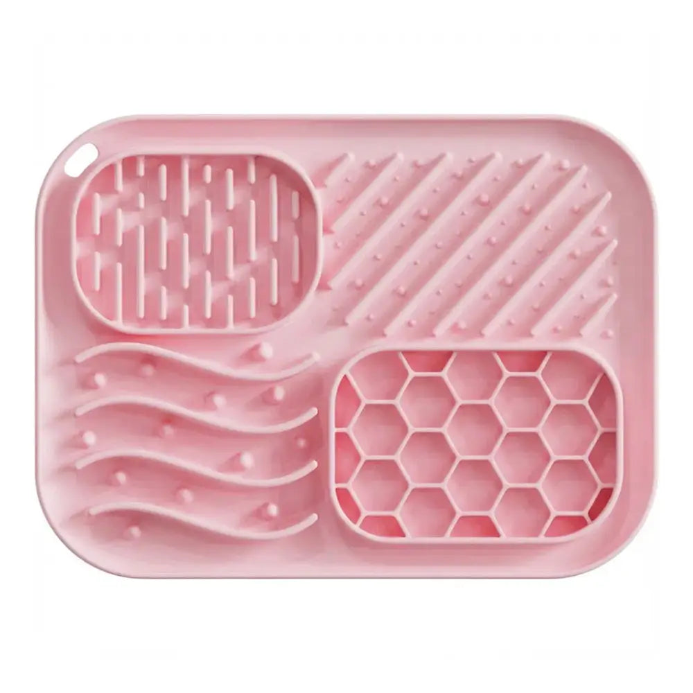 Dog Slow Feeder Bowl With Suction Cup To Prevent Choking And Encourage Slow Eating Mat - Pink - Slow Feeder Bowl