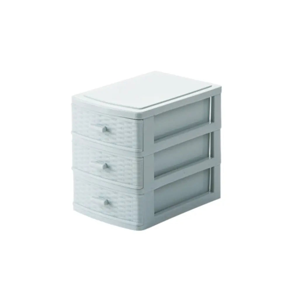 Drawer Mini Desktop Storage Box Multi-layer Cosmetic Organizer - Blue / 2floors - Drawer Organiser Set