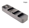 Drawer Organizer Cutlery Divider Shelf Storage Rack Kitchen - Grey - Drawer Organiser Set