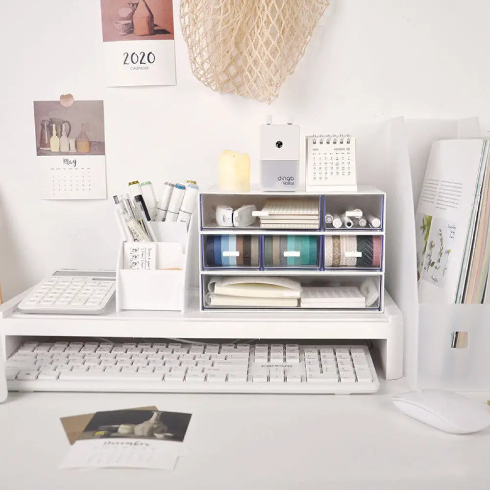 Drawer Type Cosmetic Storage Office Desk Stationery Organizer Box - Drawer Organiser Set