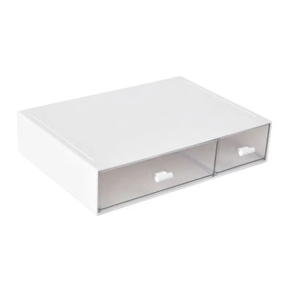 Drawer Type Cosmetic Storage Office Desk Stationery Organizer Box - White / 2Drawer - Drawer Organiser Set