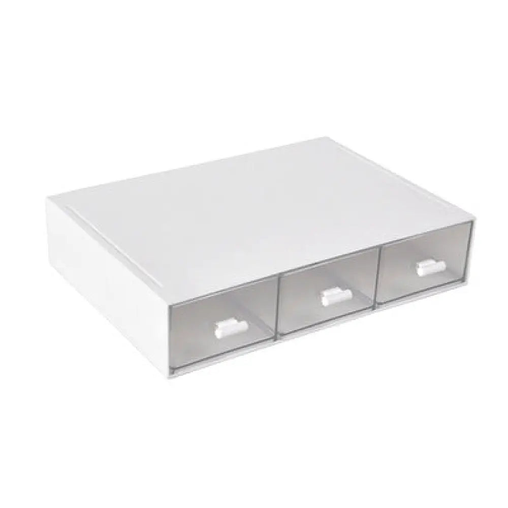 Drawer Type Cosmetic Storage Office Desk Stationery Organizer Box - White / 3Drawer - Drawer Organiser Set