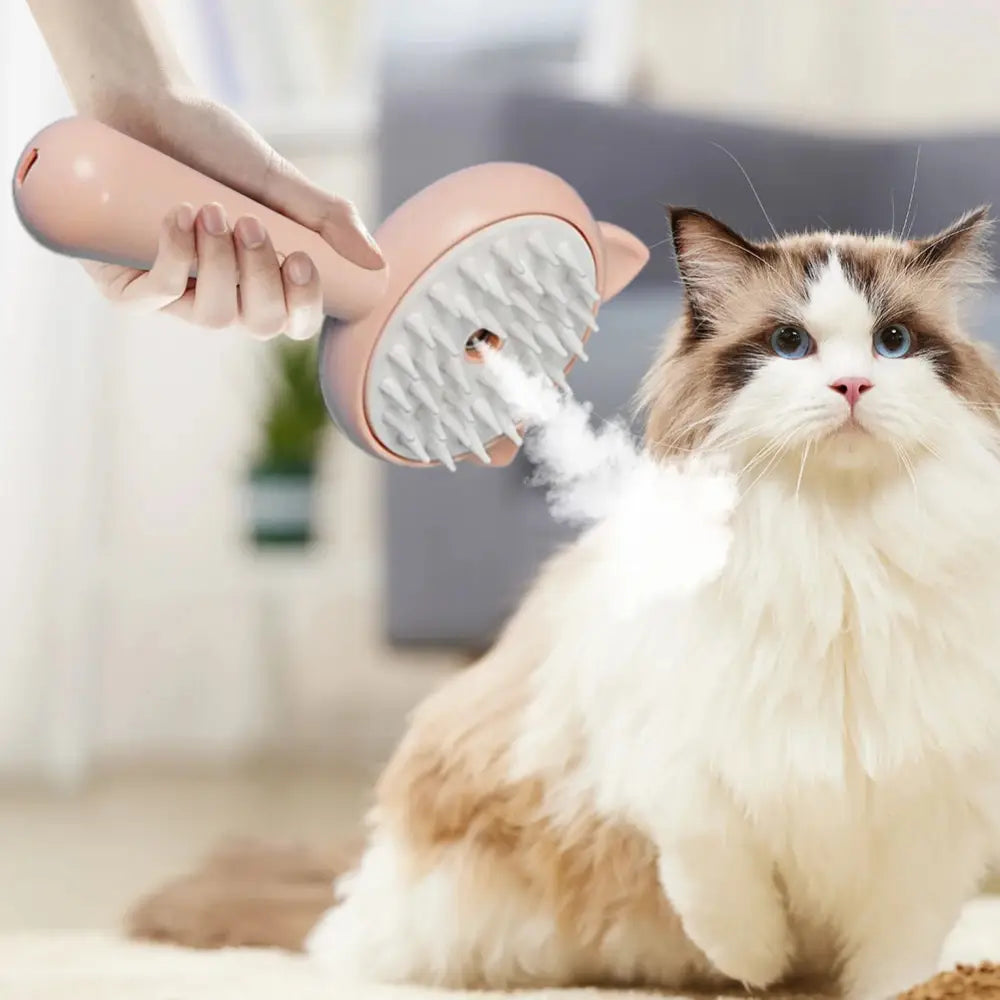 Hair Cleaning Brush With Mist Multifunctional Cat Grooming Brush Rechargeable Self Cleaning Slicker Brush For Pets Dogs