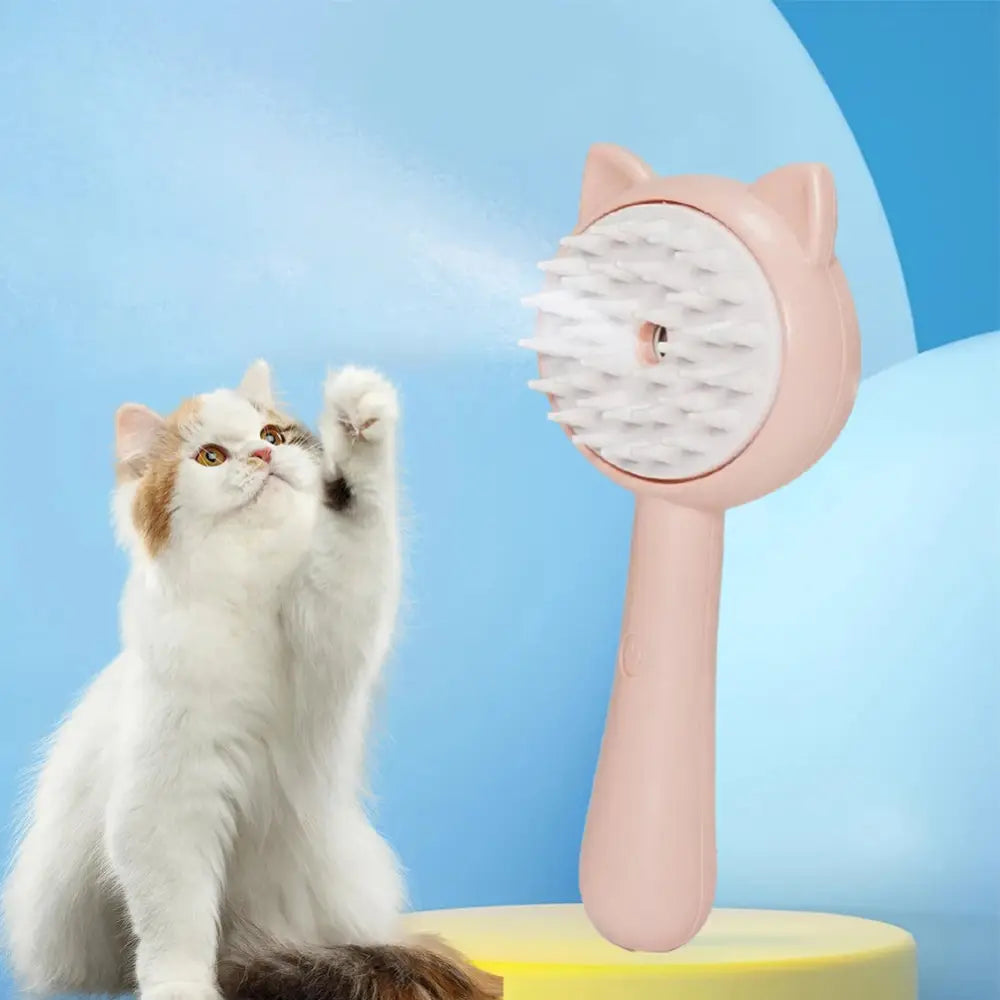 Hair Cleaning Brush With Mist Multifunctional Cat Grooming Brush Rechargeable Self Cleaning Slicker Brush For Pets Dogs