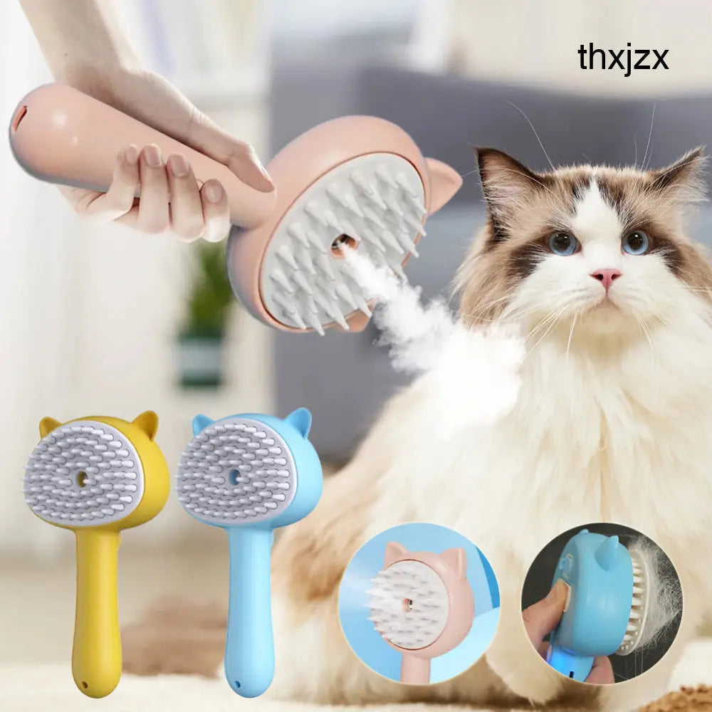 Hair Cleaning Brush With Mist Multifunctional Cat Grooming Brush Rechargeable Self Cleaning Slicker Brush For Pets Dogs