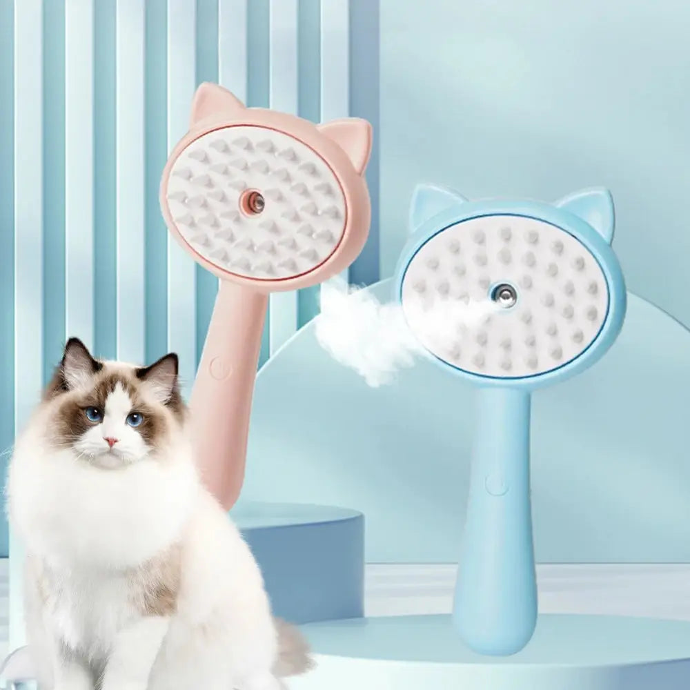 Hair Cleaning Brush With Mist Multifunctional Cat Grooming Brush Rechargeable Self Cleaning Slicker Brush For Pets Dogs