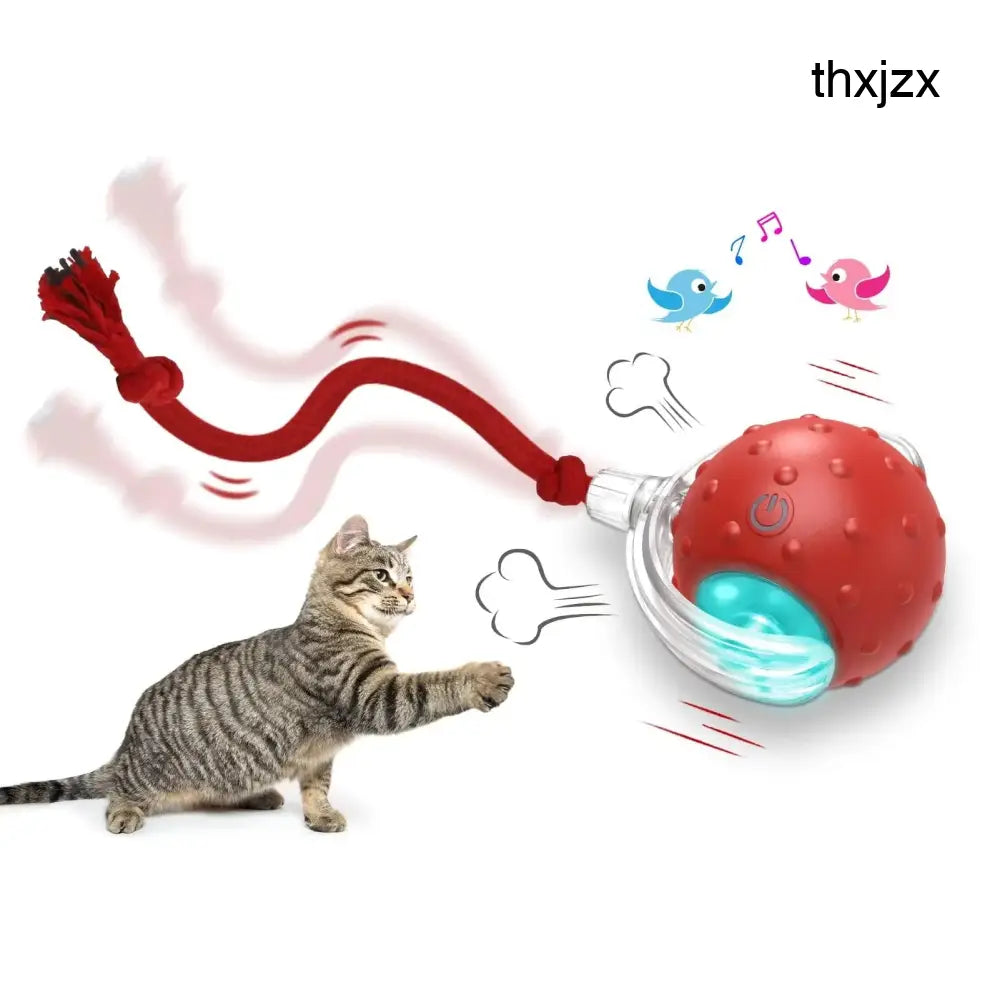 Interactive Cat Toy Ball Super Drive Cat Rolling Ball - The birds call is red - Interactive Cat Toy