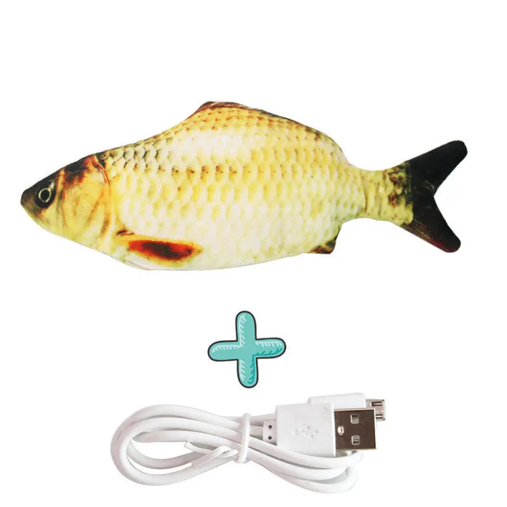 Interactive Puzzle Cat Toy Fish Funny Cat Toy - Grass Carp / USB - Interactive Cat Toy