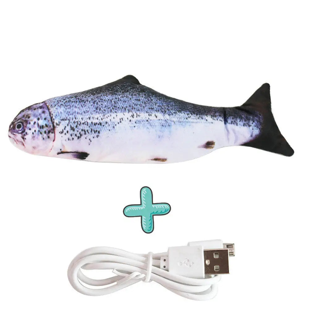 Interactive Puzzle Cat Toy Fish Funny Cat Toy - Salmon / USB - Interactive Cat Toy