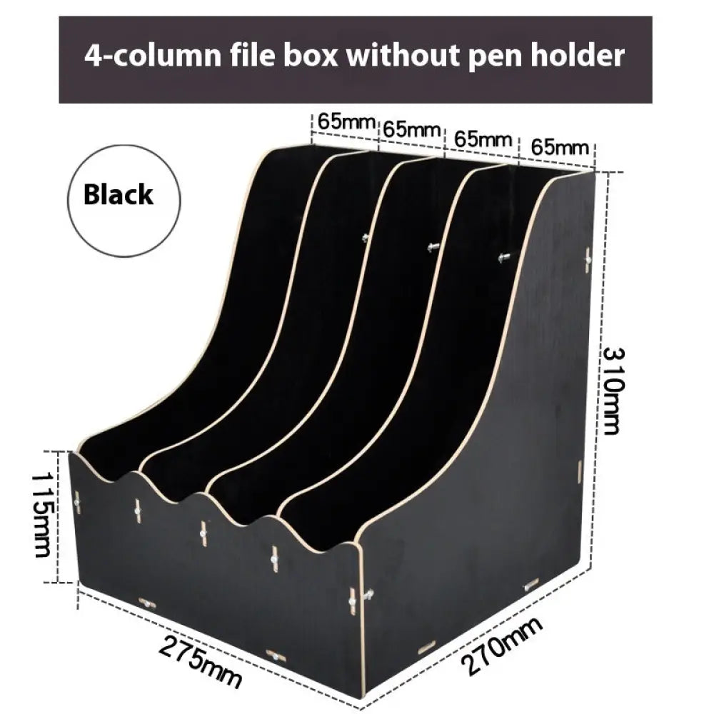 Office Desk Surface Panel Organizer Folder Storage Box Drawer - Style 12 Black - Drawer Organiser Set