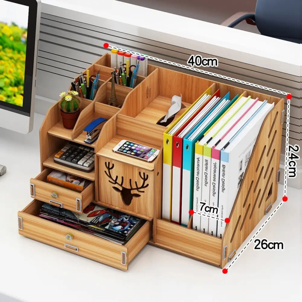 Office Desk Surface Panel Organizer Folder Storage Box Drawer - Style 18 908 Walnut Colors - Drawer Organiser Set