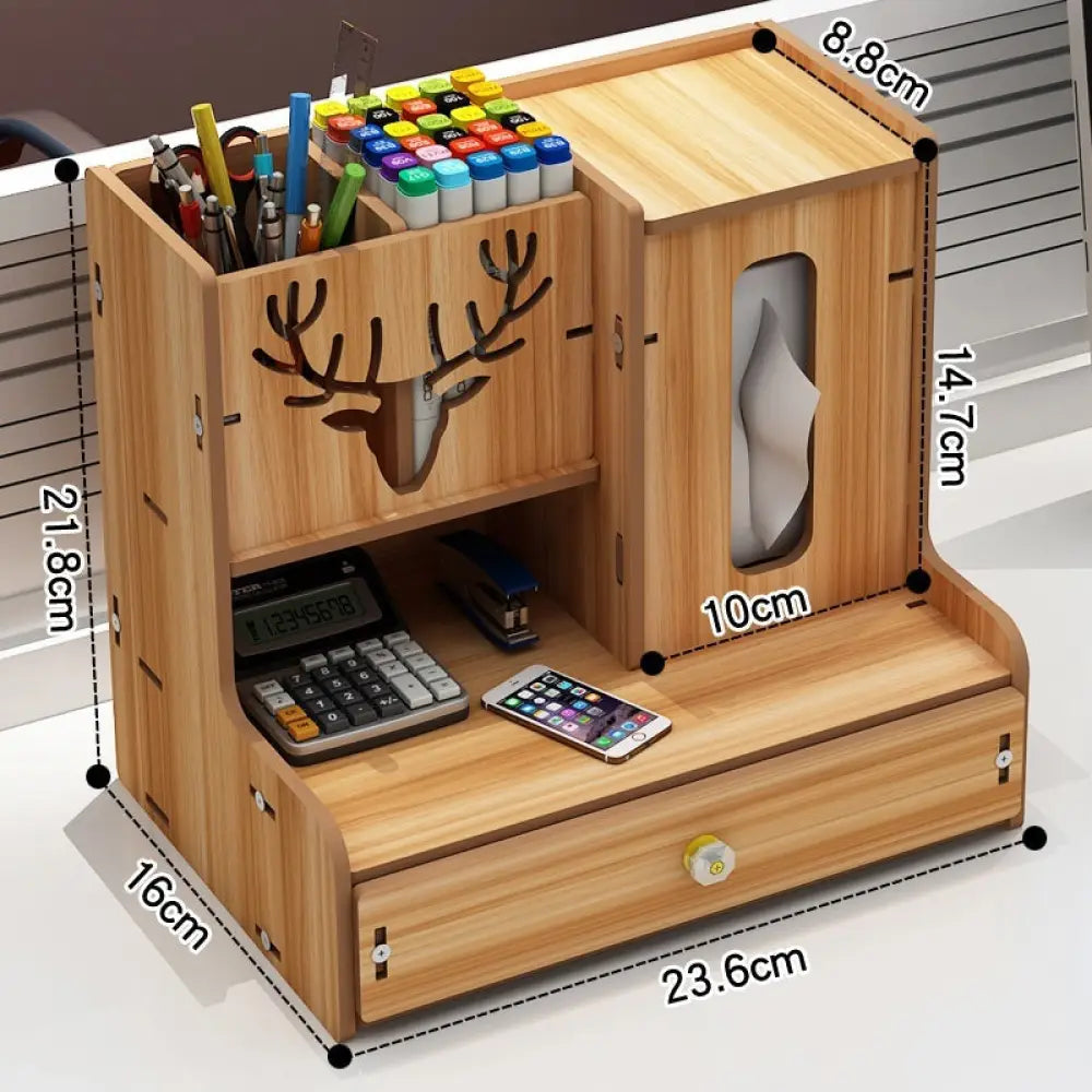 Office Desk Surface Panel Organizer Folder Storage Box Drawer - Style 19 Walnut Colors - Drawer Organiser Set