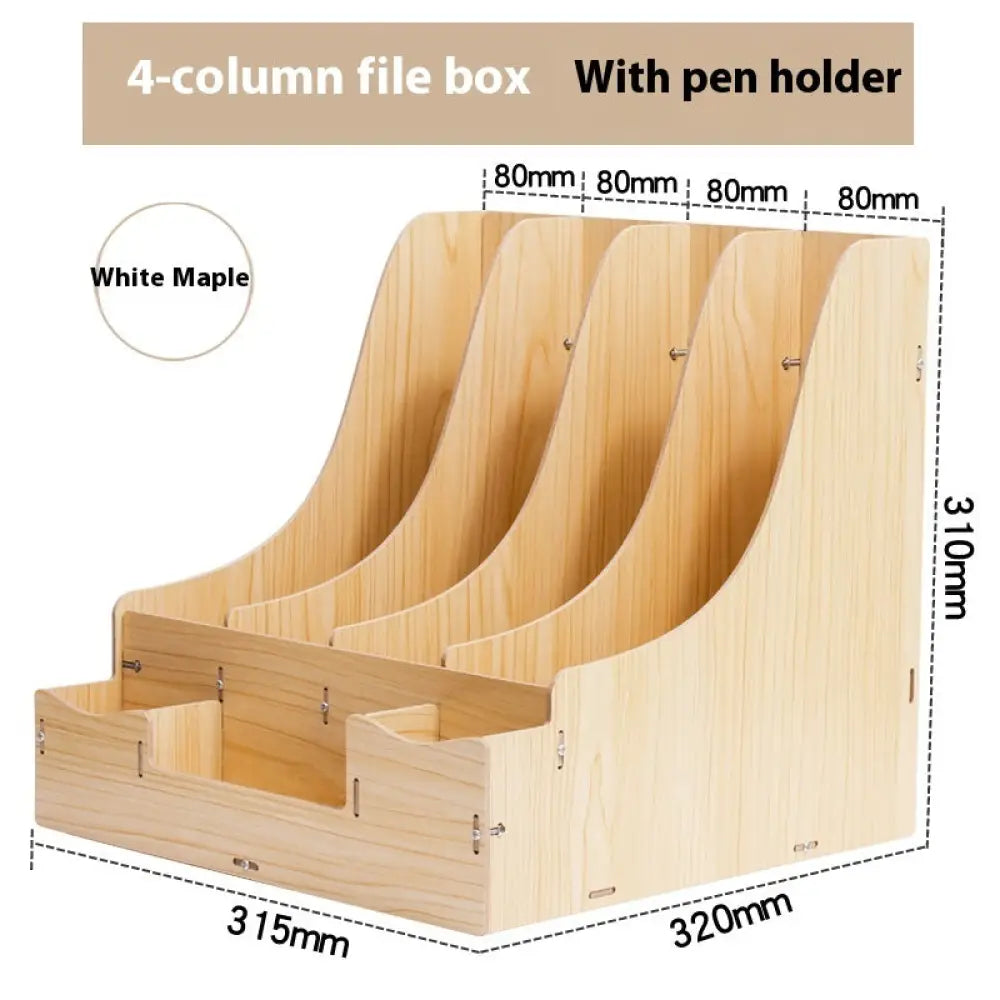 Office Desk Surface Panel Organizer Folder Storage Box Drawer - Style 2 White Maple Color - Drawer Organiser Set