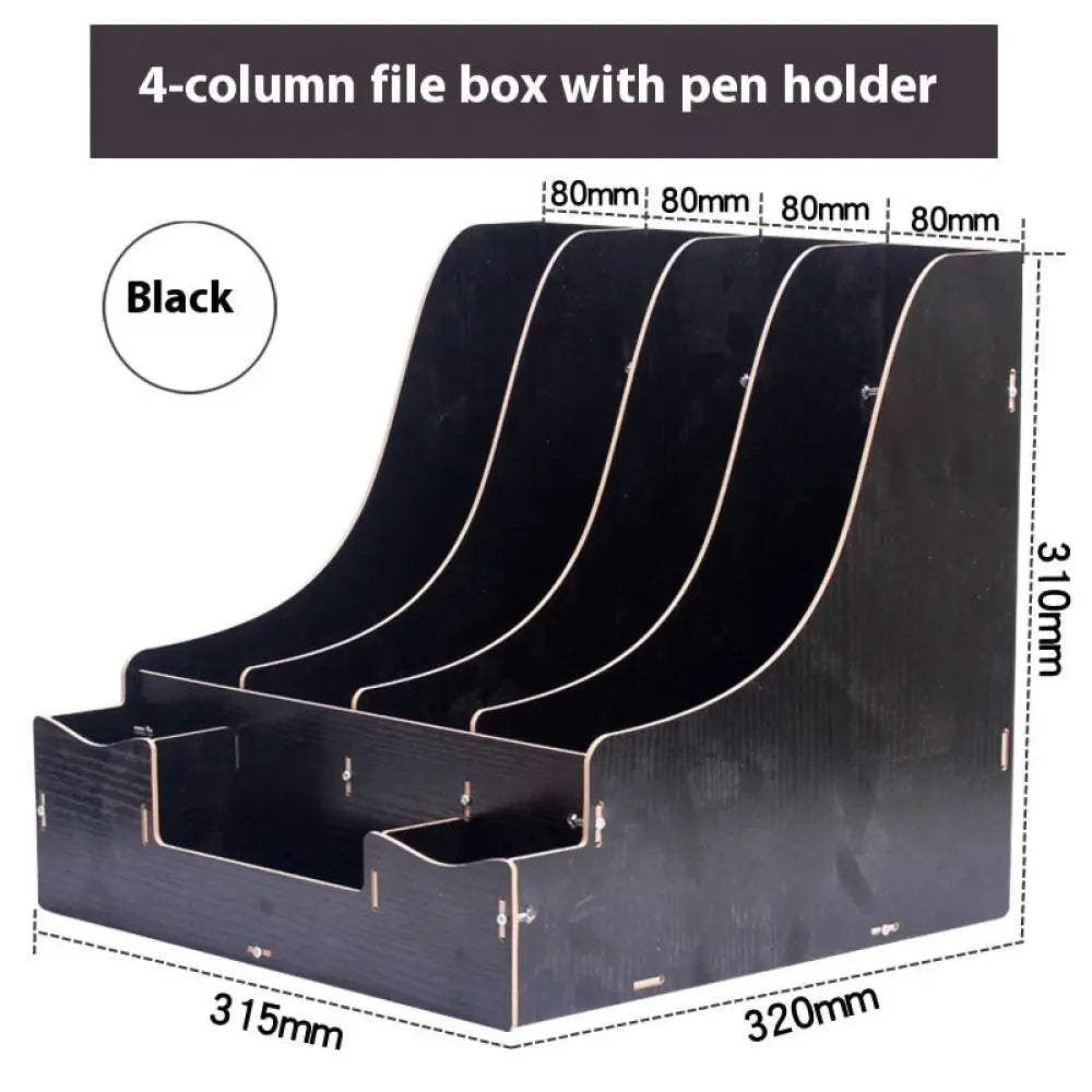 Office Desk Surface Panel Organizer Folder Storage Box Drawer - Style 3 Black - Drawer Organiser Set