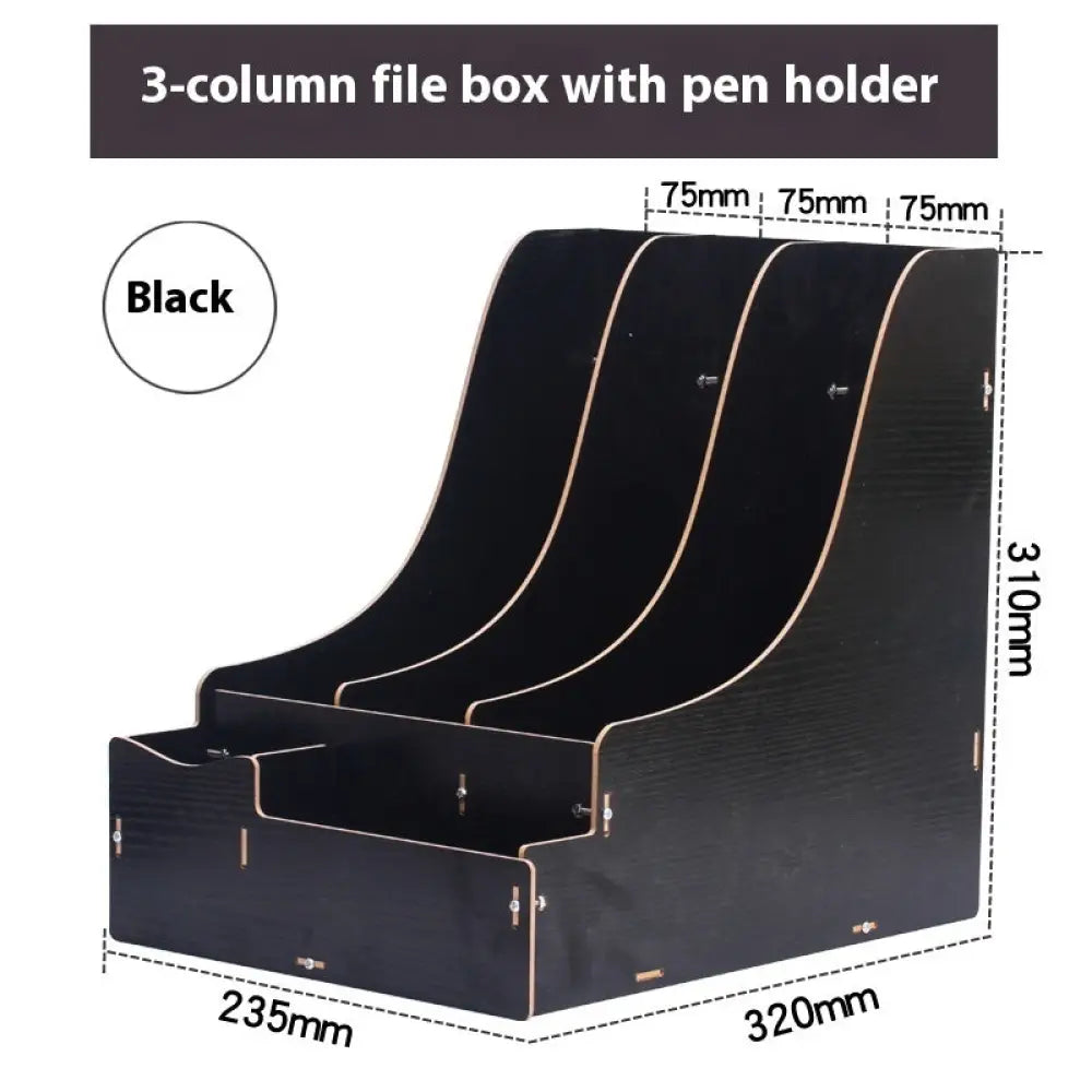 Office Desk Surface Panel Organizer Folder Storage Box Drawer - Style 9 Black - Drawer Organiser Set