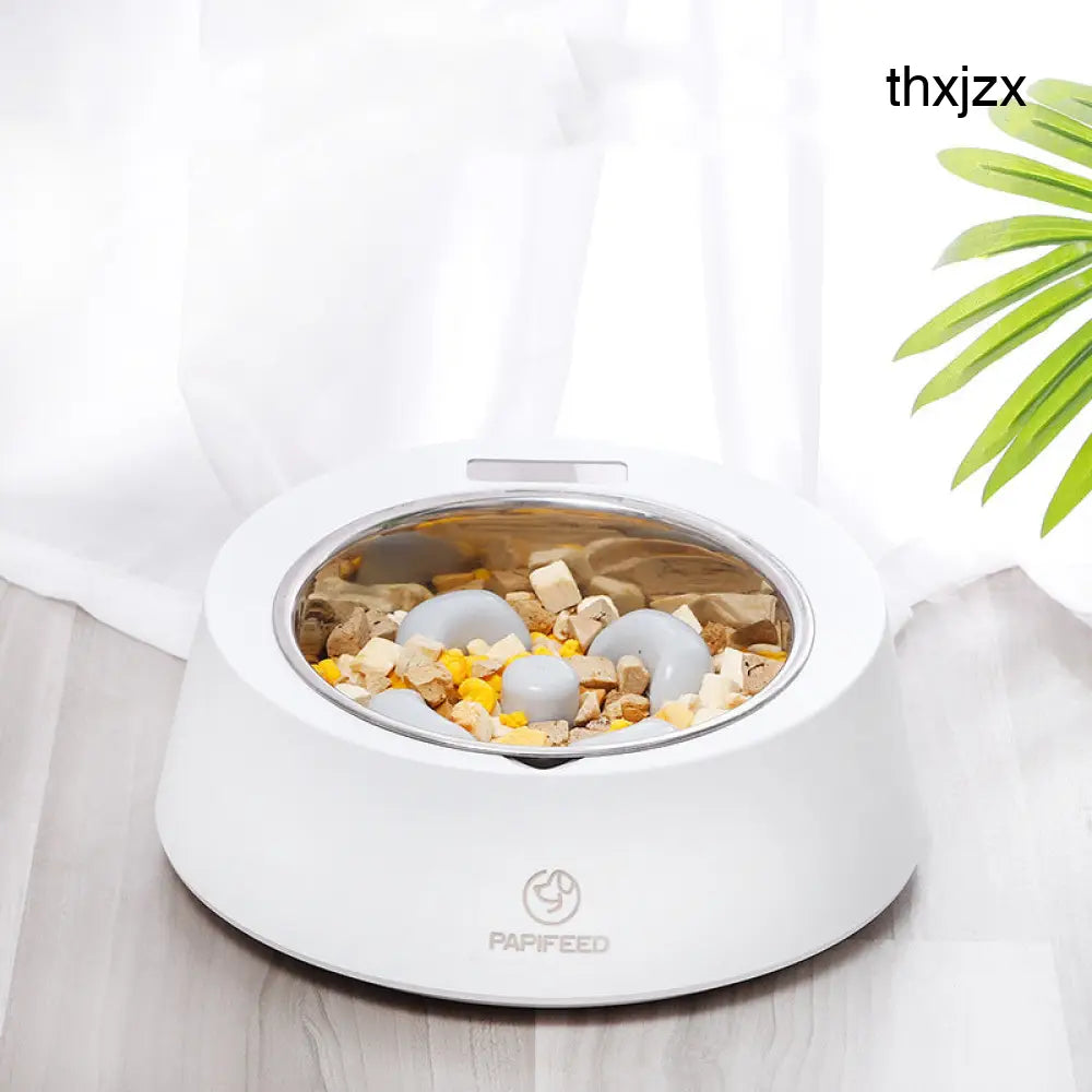 Pet Dog Bowl Slow Feeder Dog Food Bowl Smart Weighing Dog Slow Feeder Cat Pet Feeder - White - Slow Feeder Bowl