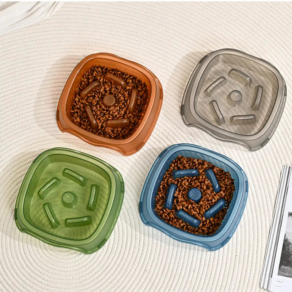 Pet Dog Slow Anti-Suffocation Anti-Choking Water Feeder Bowl Puppy Plastic Bowl Household Dogs Food Plate Feeding