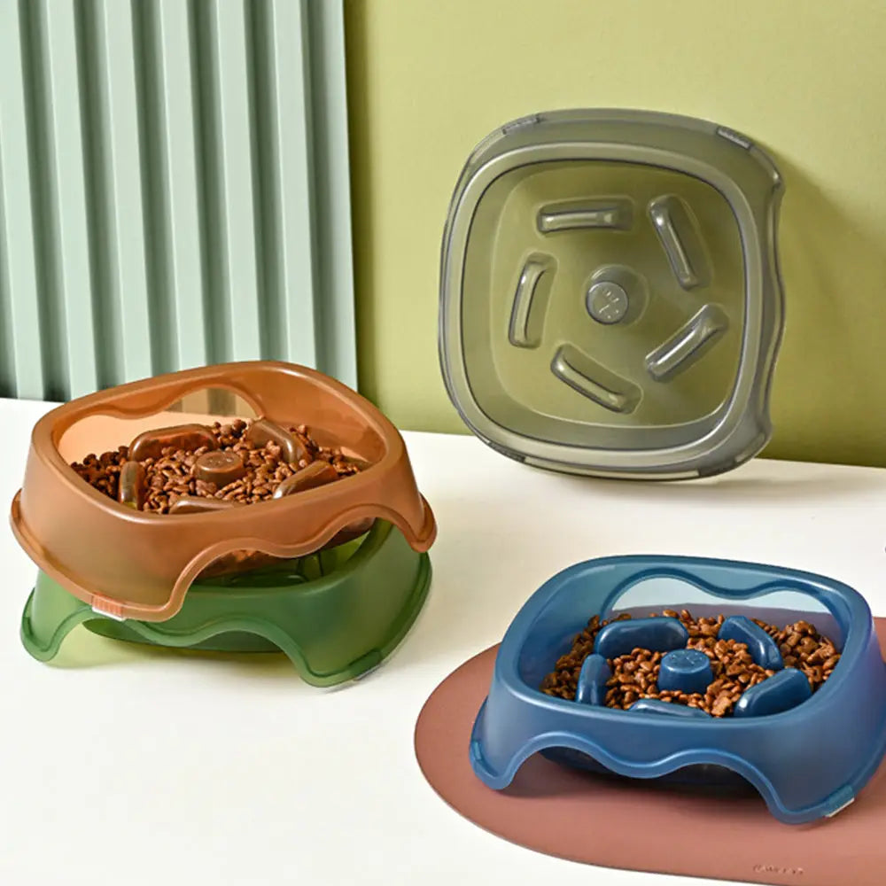 Pet Dog Slow Anti-Suffocation Anti-Choking Water Feeder Bowl Puppy Plastic Bowl Household Dogs Food Plate Feeding