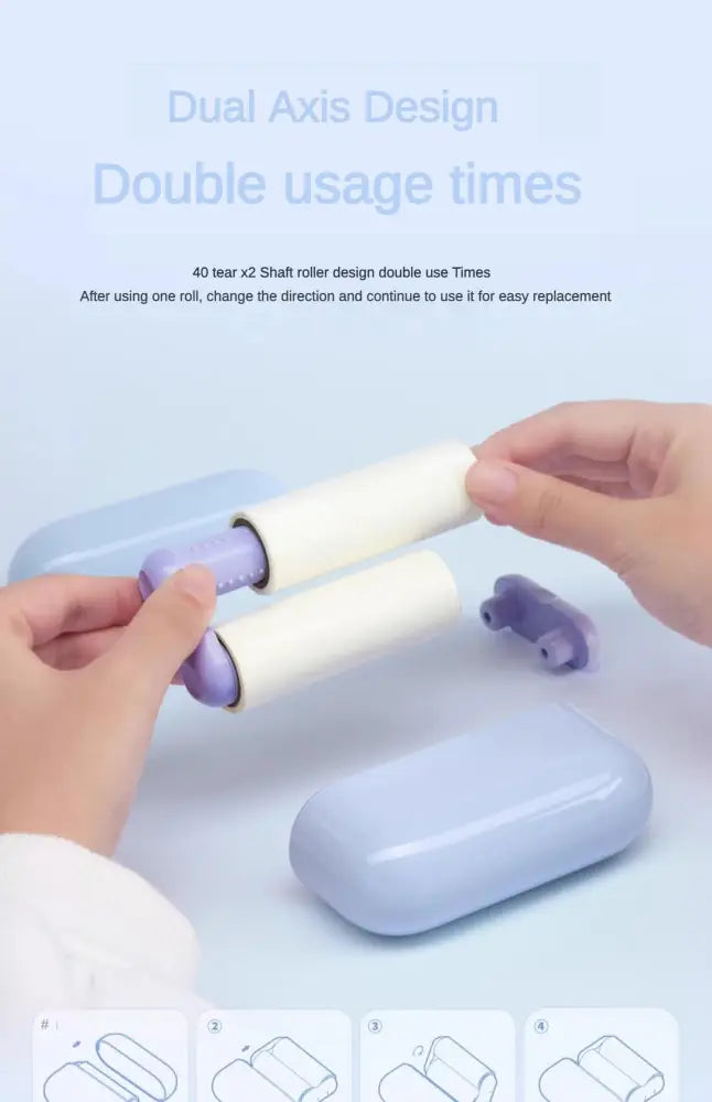 Portable Pet Hair Remover With Lid Reusable Palm-Sized Lint Roller Pocket-Sized Travel Essential For Removing Cat And