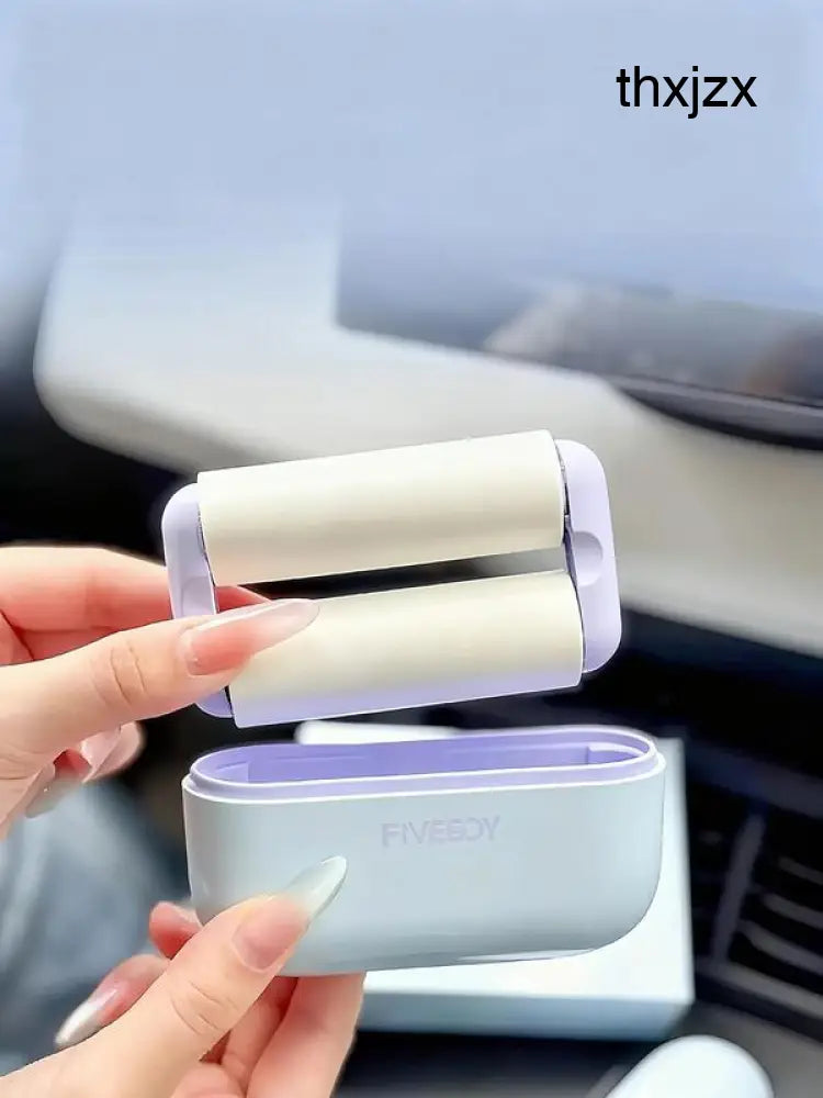 Portable Pet Hair Remover With Lid Reusable Palm-Sized Lint Roller Pocket-Sized Travel Essential For Removing Cat And