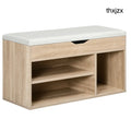 Shoes Cabinet Bench Hidden Storage Padded Seat Organiser Footwear Rack Hallway Oak Tone - Oak - Under-Sink Organiser